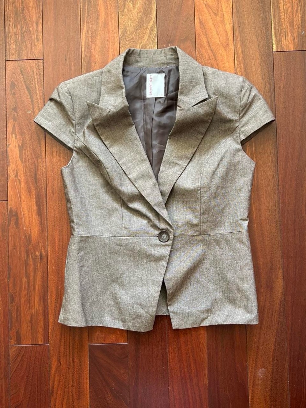 Smart Set Short Sleeve Tailored Blazer Vest